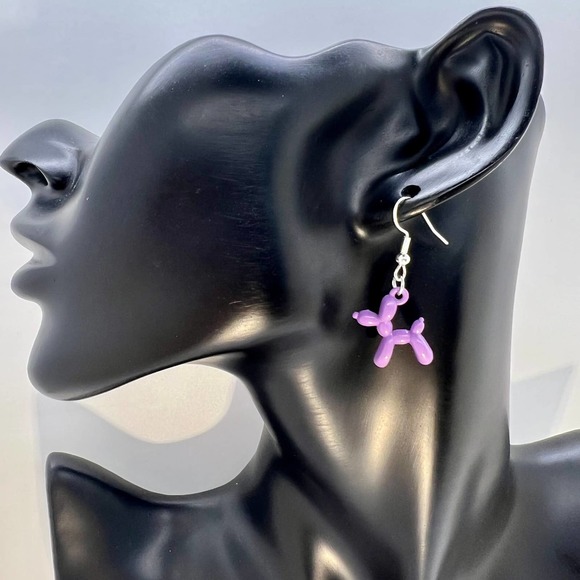 Balloon Animal Earrings - Puppy Dog Earrings - Clown Earrings - Party Earrings - Picture 5 of 10